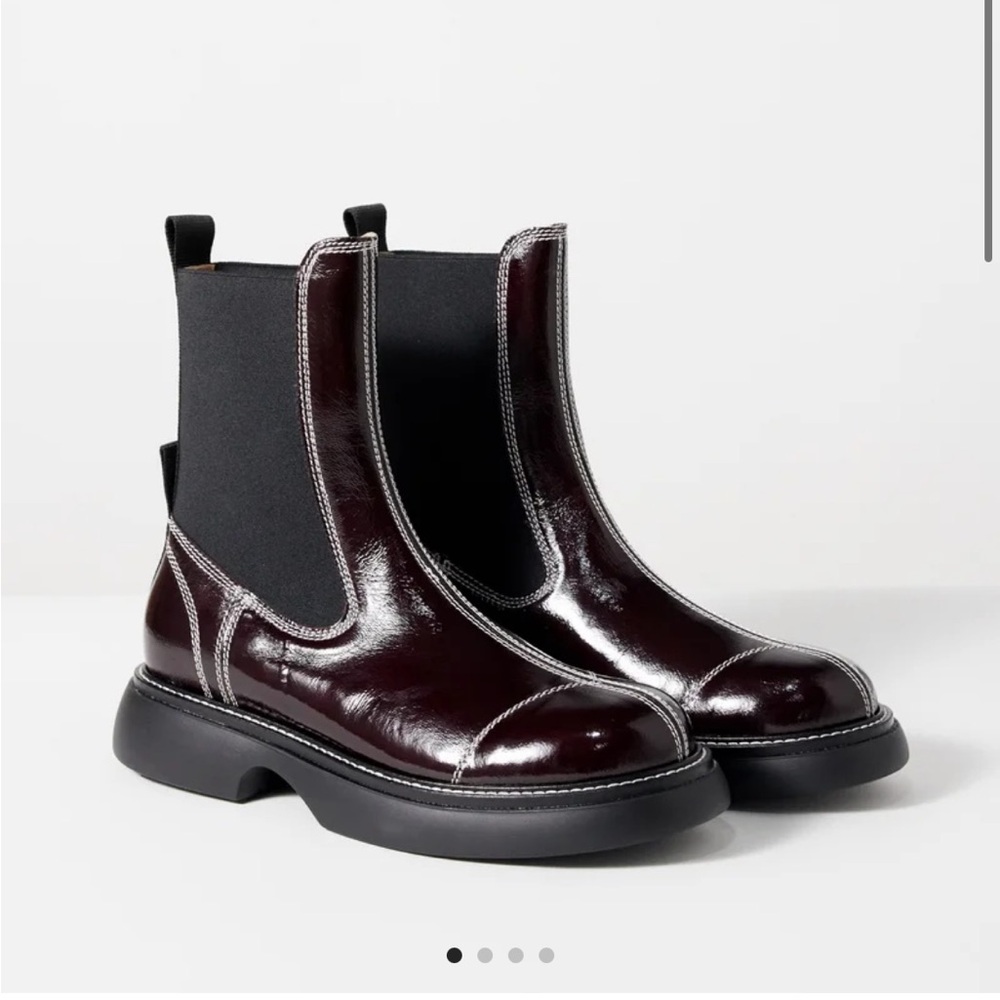 GANNI Chunky faux-leather Chelsea boots
